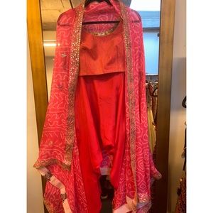 Hot pink fusion style jacket set